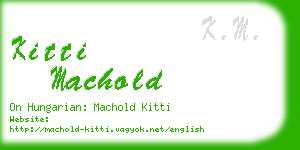 kitti machold business card